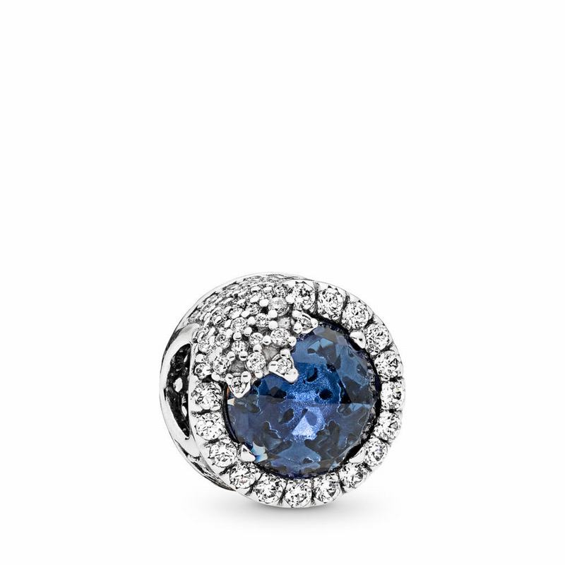 Pandora Dazzling Snowflake Charm - Sterling Silver/Blue/Mixed Stones/Cubic Zirconia - Canada | UO148